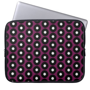 Black/White Polka Dot Pattern Laptop Sleeve