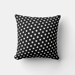 Black & White Polka Dot Pattern Throw Pillows