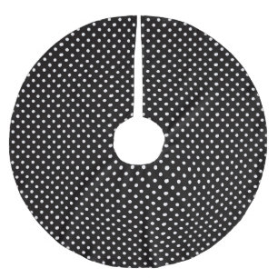 Black white polka dot pattern tree skirt