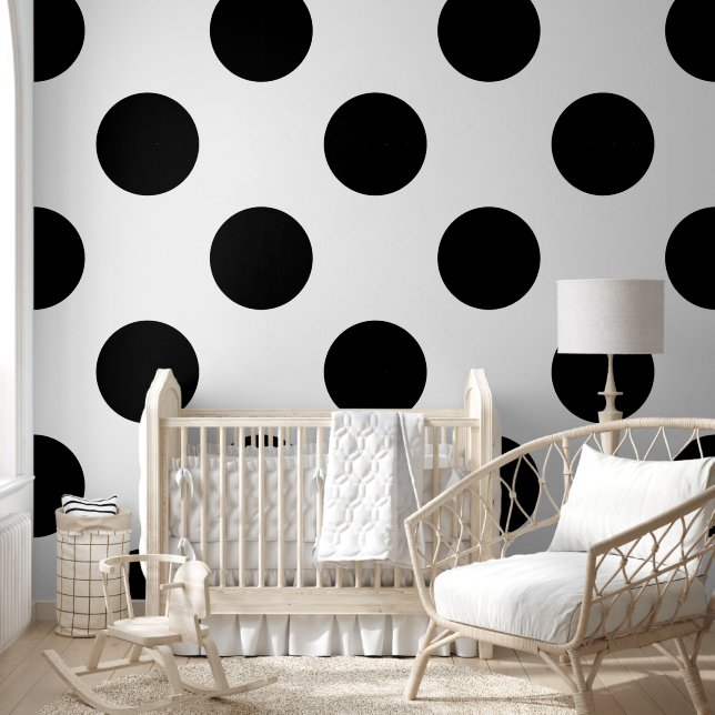 Black & White Polka Dot Pattern Wallpaper (Kids)