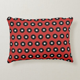 Black/White Polka Dot Red Background (Changeable) Decorative Cushion