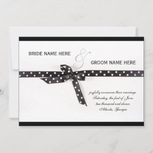 Black & White Polka Dot Ribbon Invitation