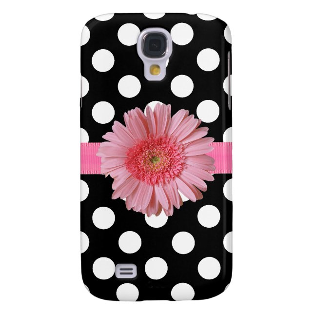Black & White Polka Dot Samsung S4 Case (Back)