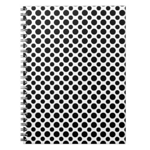 Black White Polka Dots Big and Small Notebook