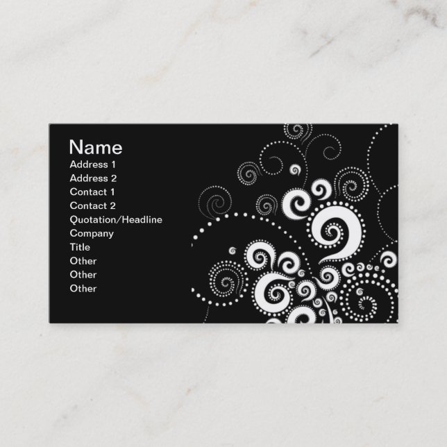 Black & White Polka Dots business card (Front)
