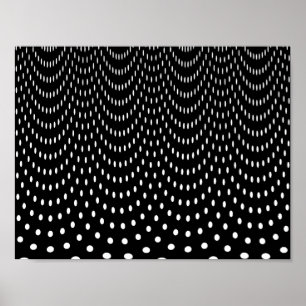 Black White Polka Dots Curtain Design Poster