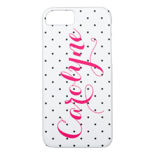 Black & White Polka Dots   Custom iPhone 7 Case