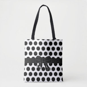 Black & White - Polka Dots - Handbag / Tote
