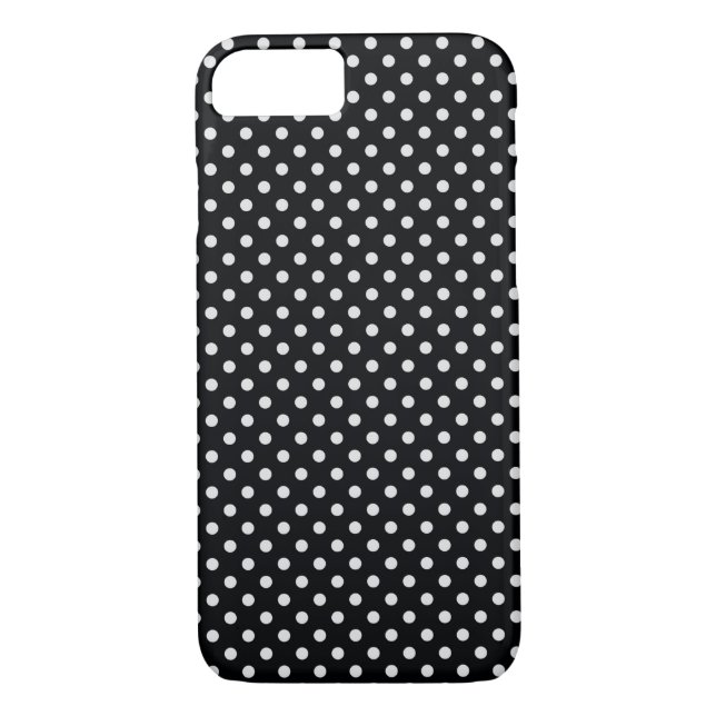 Black White Polka Dots Pattern Case-Mate iPhone Case (Back)