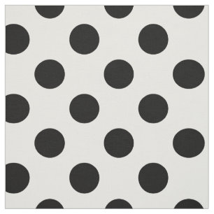 Black White Polka-dots Pattern Fabric