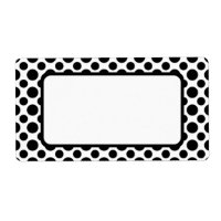 Black White Polka Dots Pattern Shipping Label