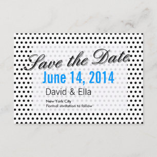 Black & White Polka Dots Save the Date Cards