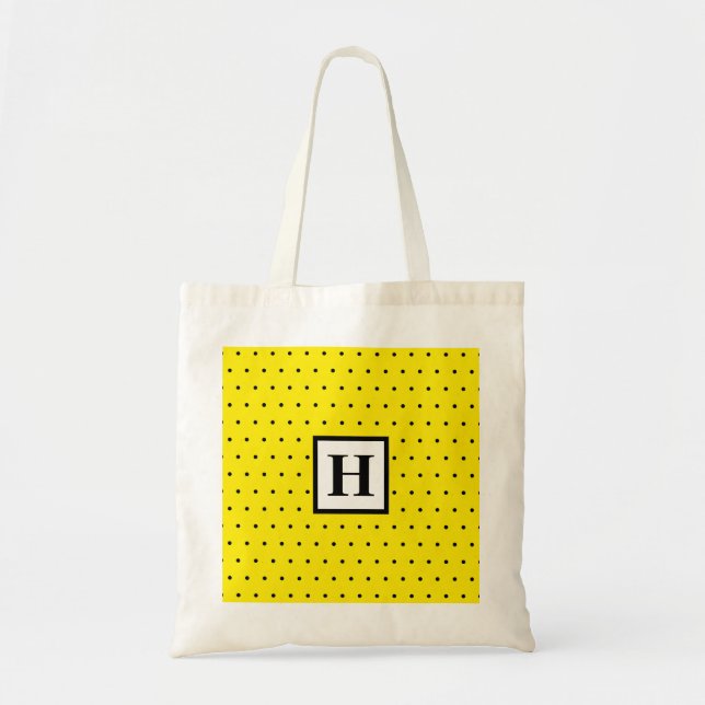Black & White Polka Dots Tote Bag (Front)
