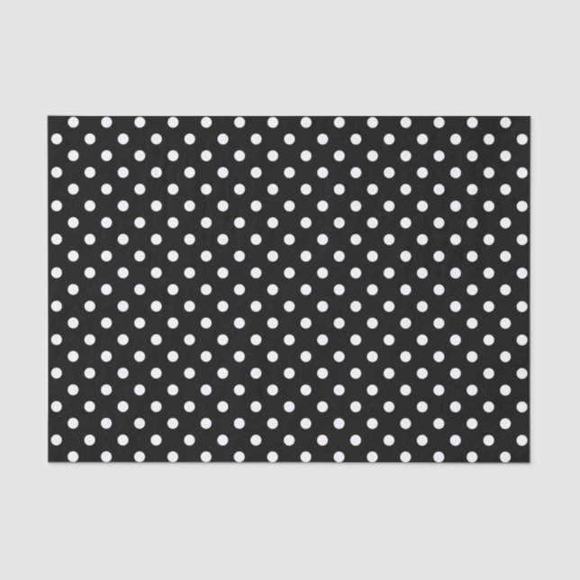 Black & white polka dots wedding gift tissue paper (Front)