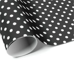 Black White Polka Dots Wrapping Paper
