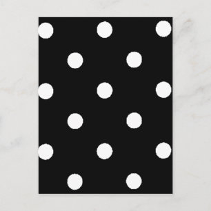 black & white polkadots postcard