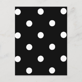 black & white polkadots postcard
