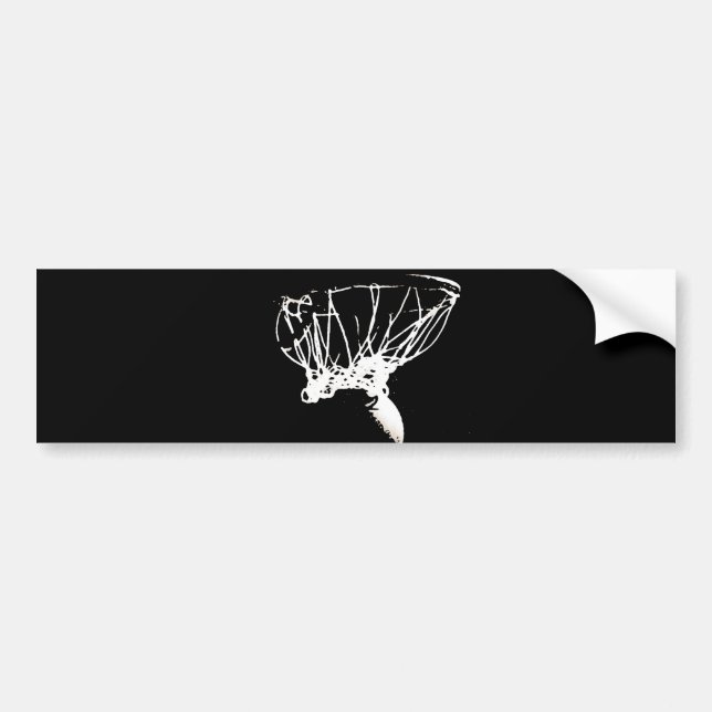 Black White Pop Art Basketball Bumper Sticker (Front)