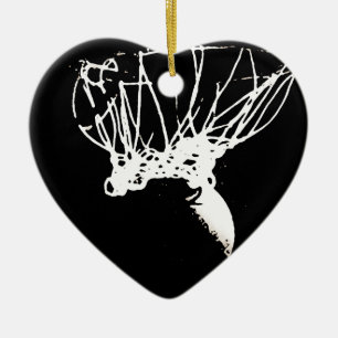 Black White Pop Art Basketball Ceramic Tree Decoration