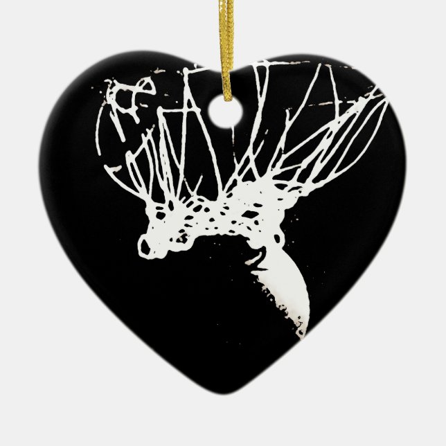 Black White Pop Art Basketball Ceramic Tree Decoration (Front)