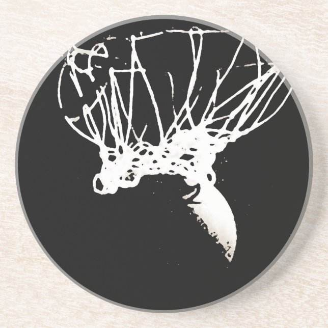 Black White Pop Art Basketball Coaster (Front)