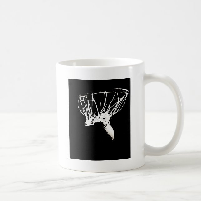 Black White Pop Art Basketball Coffee Mug (Right)