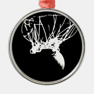 Black White Pop Art Basketball Metal Tree Decoration