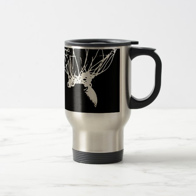 Black White Pop Art Basketball Travel Mug (Right)
