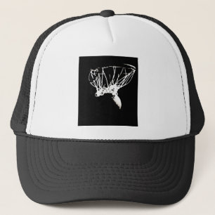 Black White Pop Art Basketball Trucker Hat