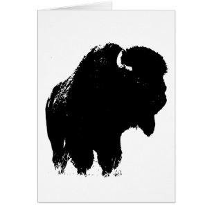 Black & White Pop Art Bison Buffalo