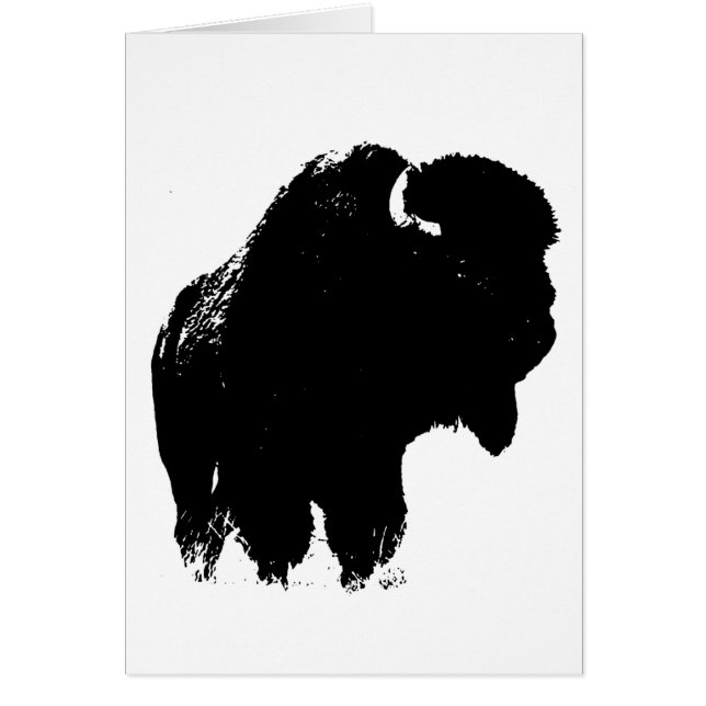 Black & White Pop Art Bison Buffalo (Front)