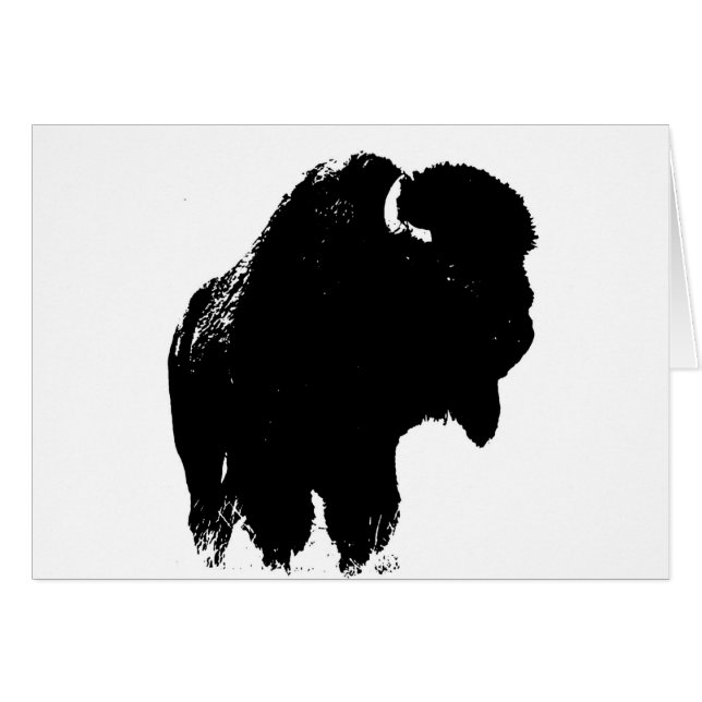 Black & White Pop Art Bison Buffalo (Front Horizontal)