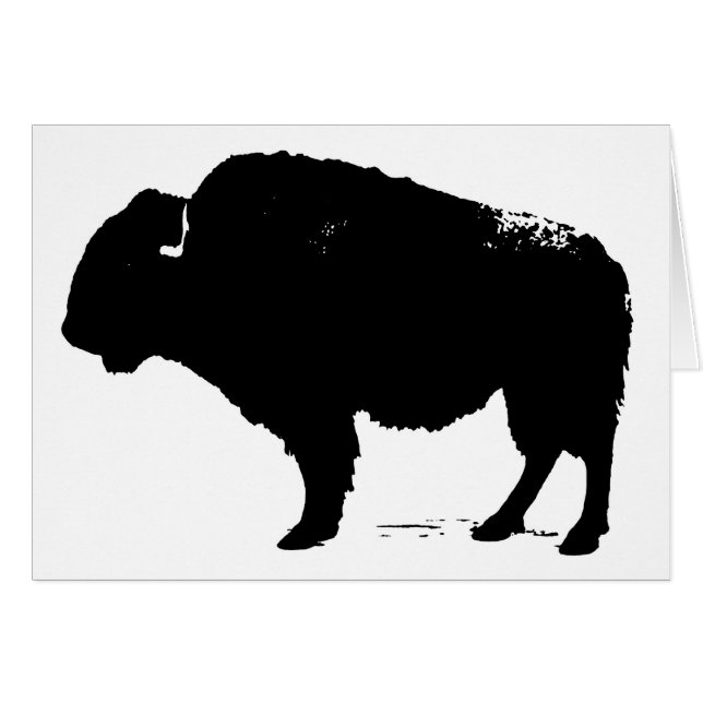 Black & White Pop Art Buffalo Bison (Front Horizontal)