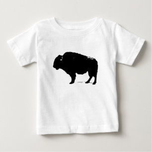 Black & White Pop Art Buffalo Bison Baby T-Shirt