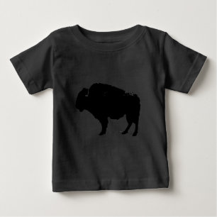 Black & White Pop Art Buffalo Bison Baby T-Shirt