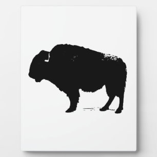 Black & White Pop Art Buffalo Bison Plaque