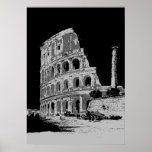 Black White Pop Art Colosseum Poster<br><div class="desc">Roman Empire Ancient Building Digital Artworks</div>