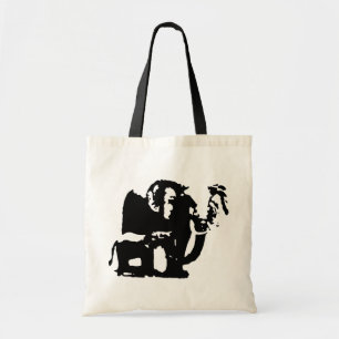 Black & White Pop Art Elephant Family Mum Baby Tote Bag