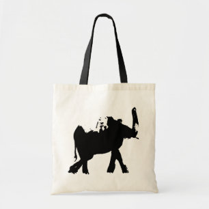 Black & White Pop Art Elephant Tote Bag