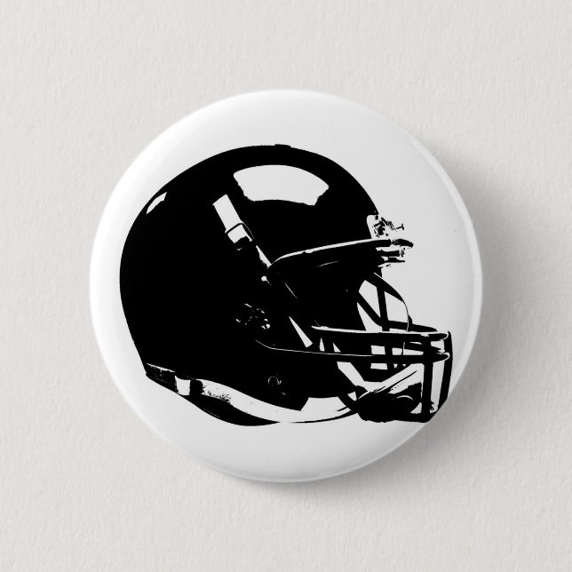Black White Pop Art Football Helmet 6 Cm Round Badge (Front)