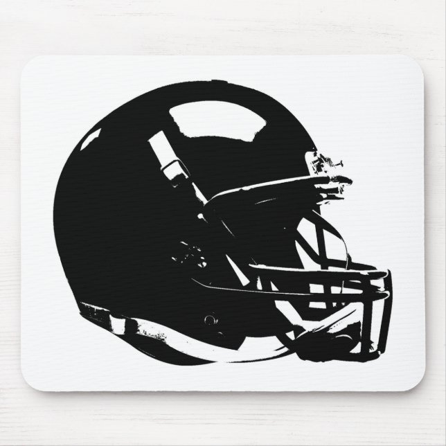Black White Pop Art Football Helmet Mouse Mat (Front)