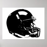 Black White Pop Art Football Helmet Poster<br><div class="desc">American Sport Games Digital Artworks - Pop Art Style Football Helmet</div>