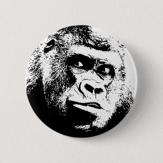Black White Pop Art Gorilla 6 Cm Round Badge