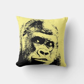 Black White Pop Art Gorilla Cushion