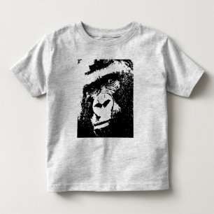 Black & White Pop Art Gorilla Face Toddler T-Shirt