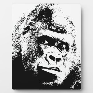 Black White Pop Art Gorilla Plaque