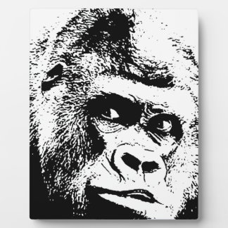 Black White Pop Art Gorilla Plaque
