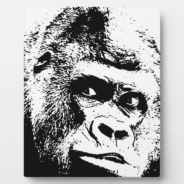 Black White Pop Art Gorilla Plaque (Front)