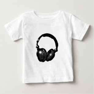 Black & White Pop Art Headphone Baby T-Shirt