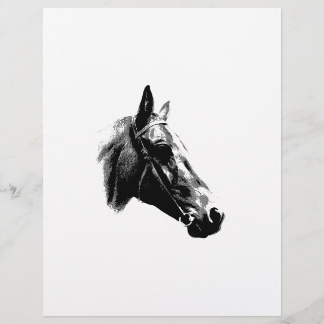 Black & White Pop Art Horse Flyer (Front)